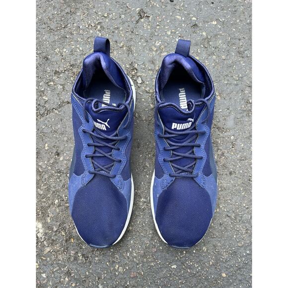 PUMA Navy Blue Suede Sneakers Men’s Size 11 - Picture 1 of 6